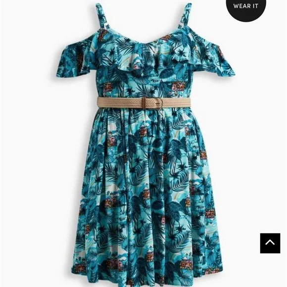 Torrid Disney Encanto Cold Shoulder Belted Dress - Picture 4 of 4